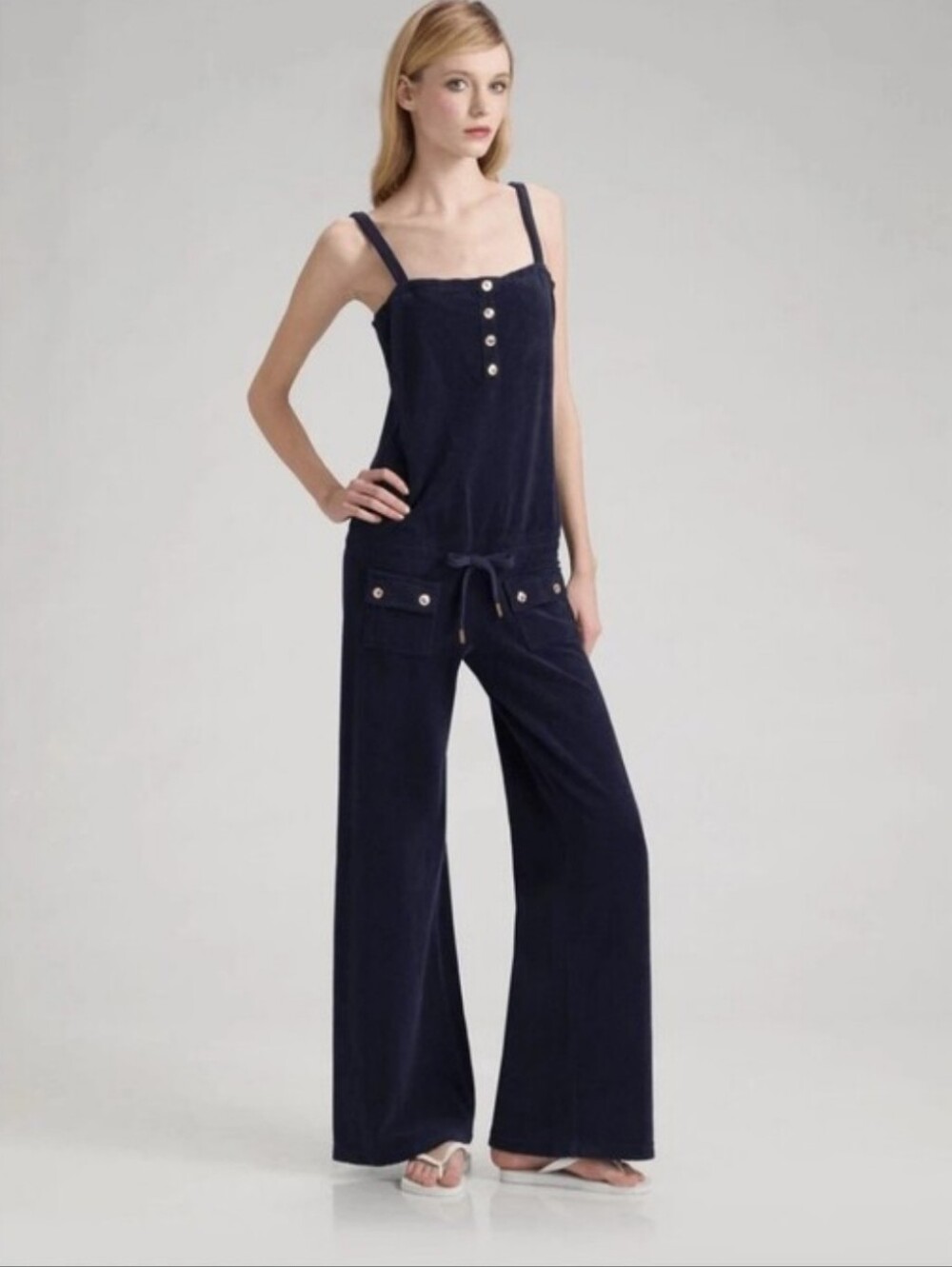 Vintage Y2K Juicy Couture Velour Black Wide-Leg Jumpsuit Romper Women's XS